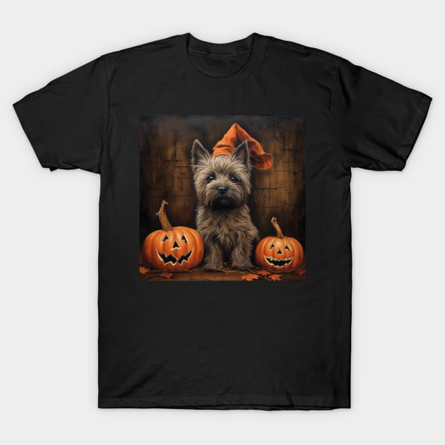 Cairn Terrier Halloween T-Shirt by NatashaCuteShop